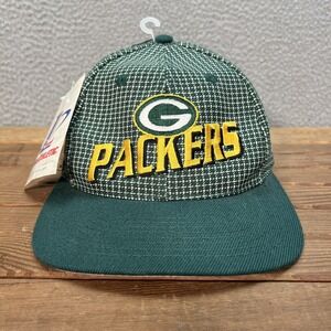 Vintage Green Bay Packers Hat Adult Green Strap Back Logo Athletic Pro Line 90s